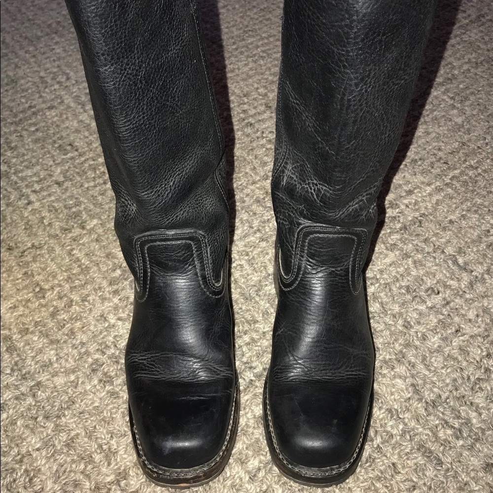 Black Leather Frye Boots